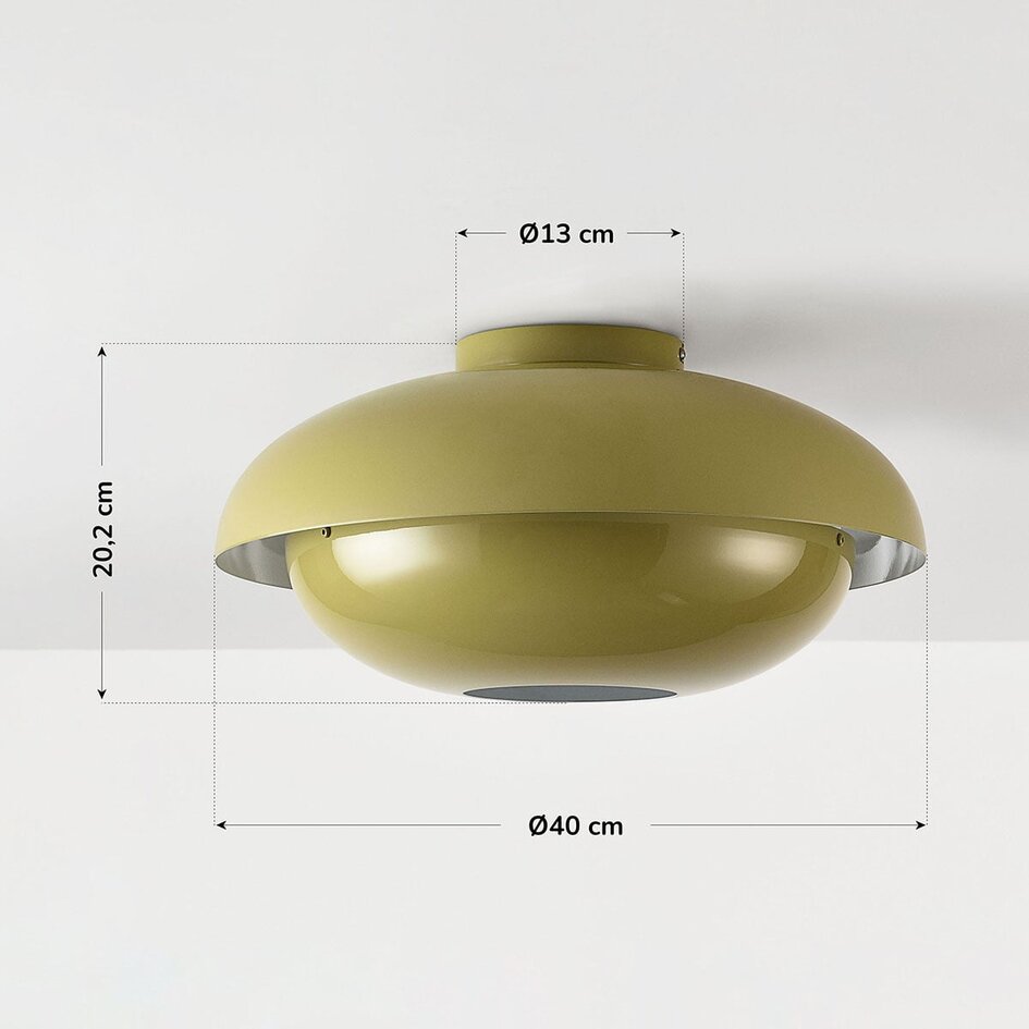 Lampa sufitowa Ofelia z warstwowymi kloszami - zielony khaki
