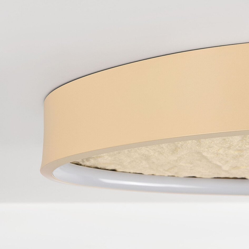 Lampa sufitowa Elipsie z 3-stopniowo ściemnialnym LED i efektem kamienia - beżowa