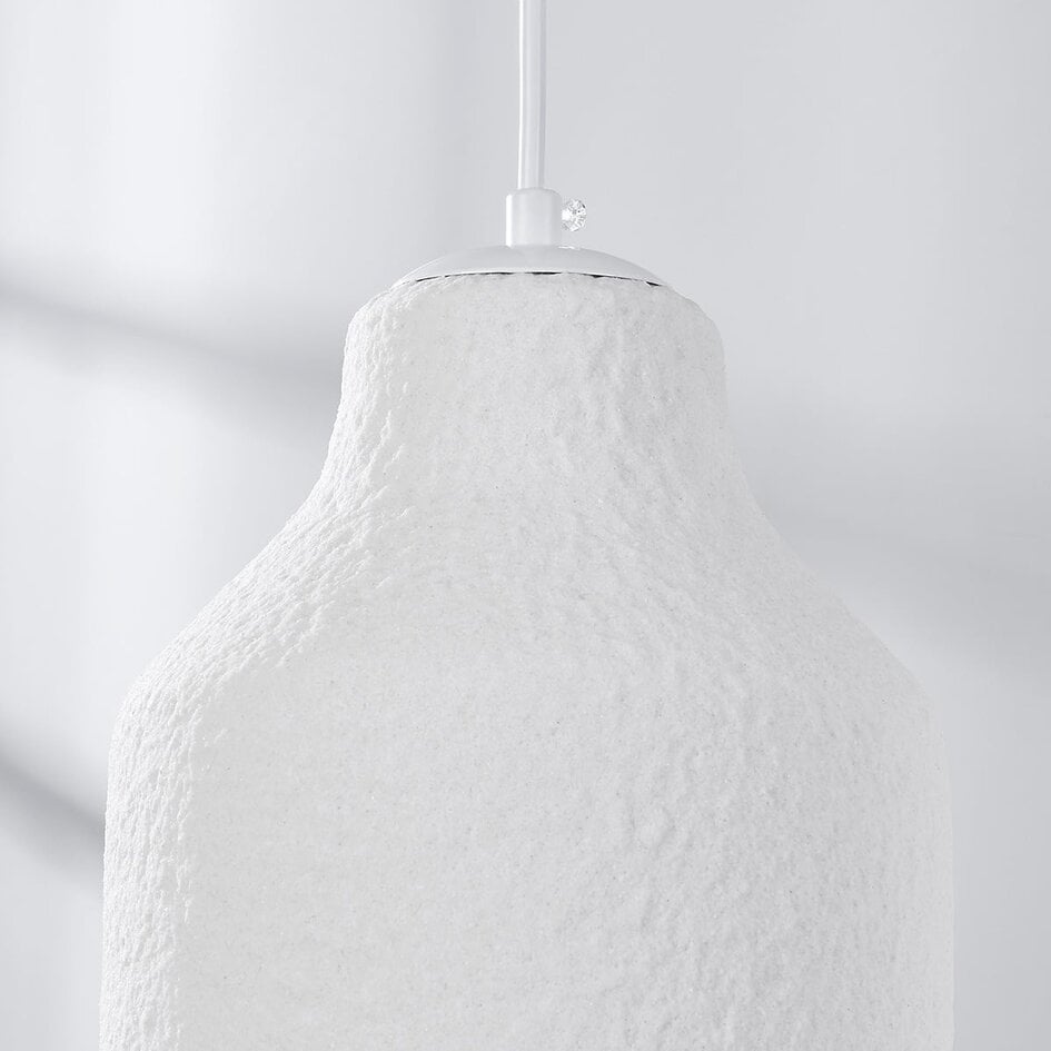Nowoczesna lampa wisząca Wabi-Sabi z efektem kamienia, biała, 3 światła - Iki