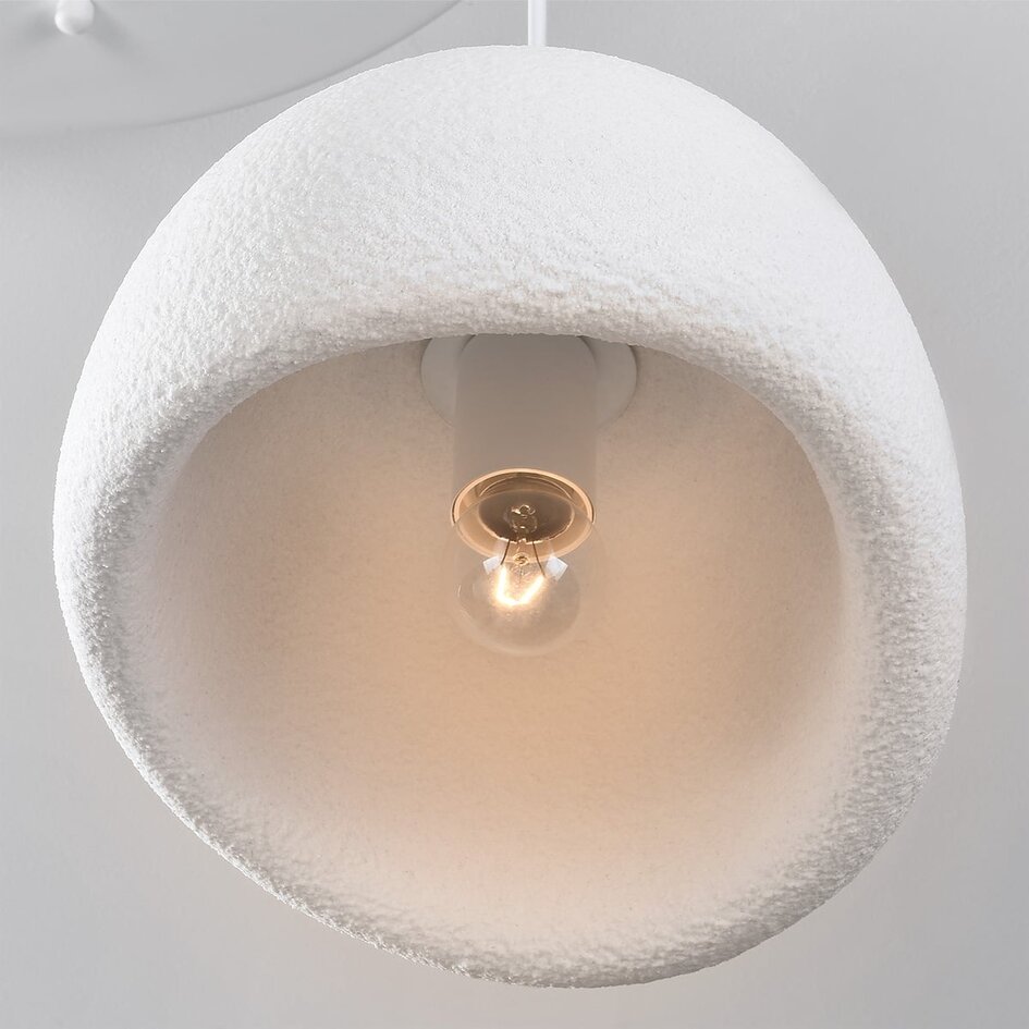 3 światła Lampa wisząca Wabi-Sabi Ishi z białym efektem kamienia - 3 x 30 cm