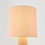 Lampa podłogowa Papira w kolorze naturalnym z lnianym kloszem