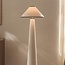 Lampa podłogowa Violetta z lnu - biała