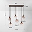6-światło lampa wisząca Loic z ombre szkłem - brązowe