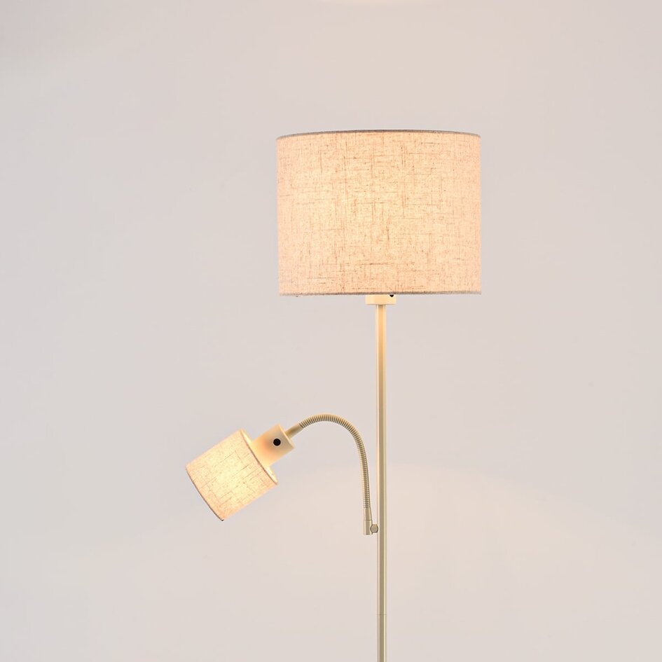 Lampa podłogowa Savanna z regulowaną lampką do czytania - beżowa