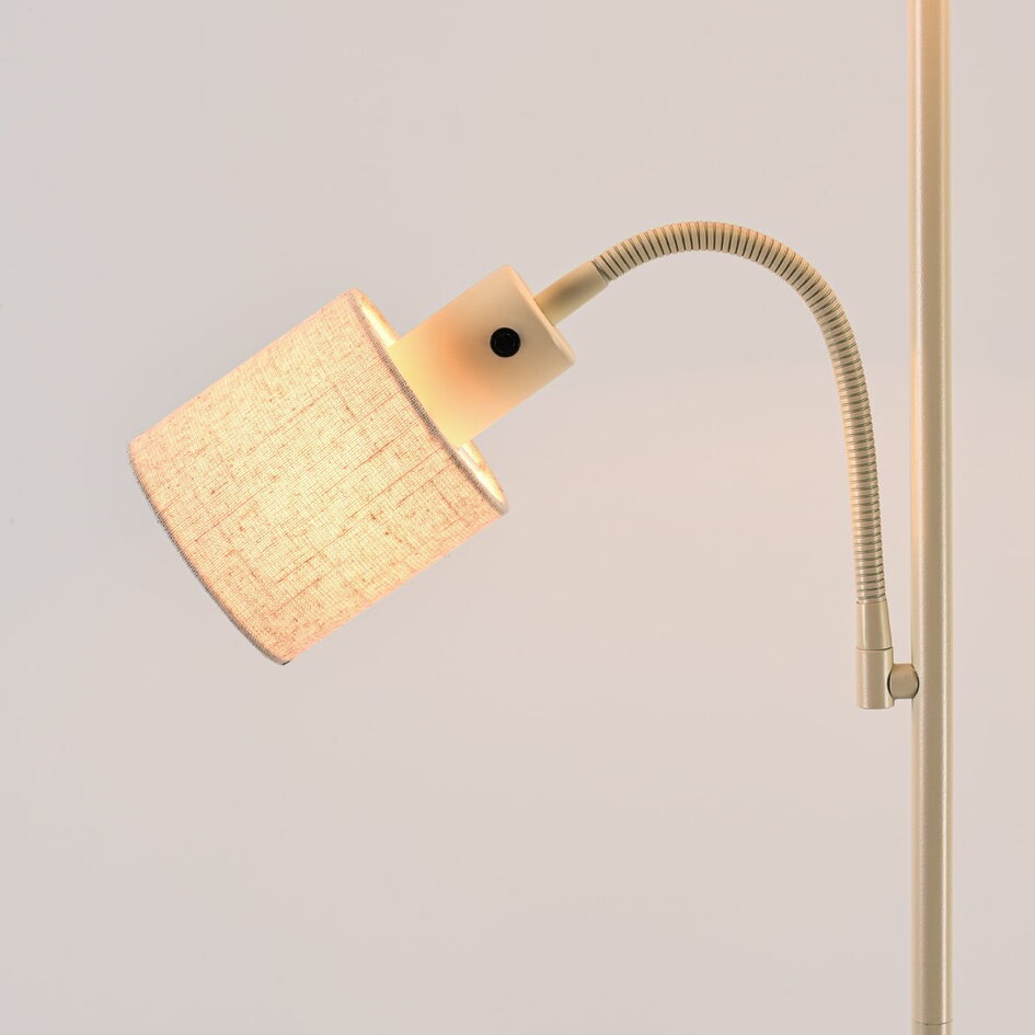 Lampa podłogowa Savanna z regulowaną lampką do czytania - beżowa