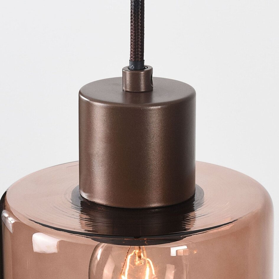 4-światła lampa wisząca Palaio ze szkłem ombre - brązowe