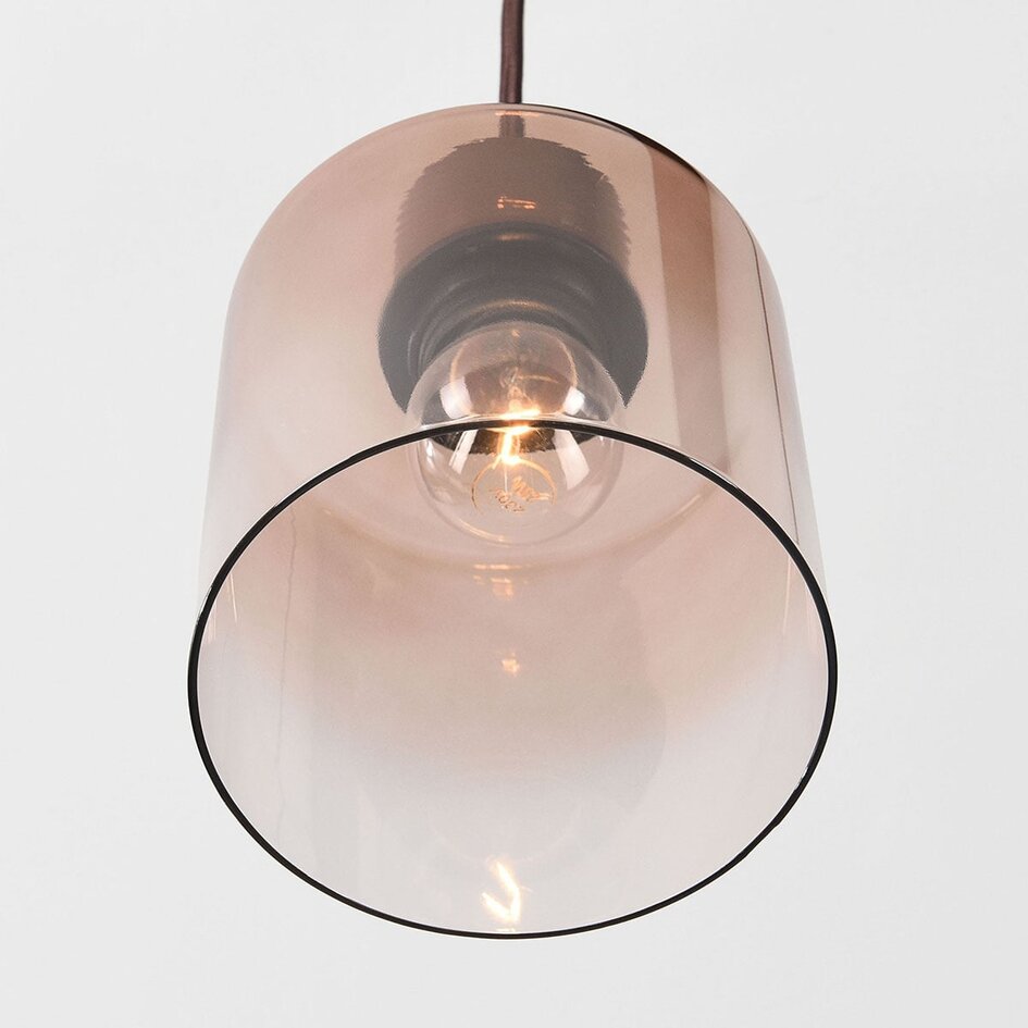 6-światło lampa wisząca Palaio ze szkłem ombre - brązowa