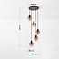 Design lampa wisząca Palaio 5-światło z ombre szkłem - brązowy