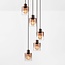 Design lampa wisząca Palaio 5-światło z ombre szkłem - brązowy