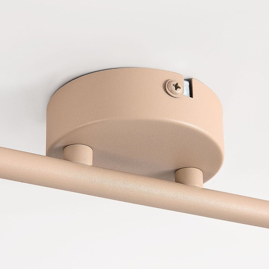 Lampa sufitowa Phiene z 2 obrotowymi kloszami z szkła bursztynowego – beżowa