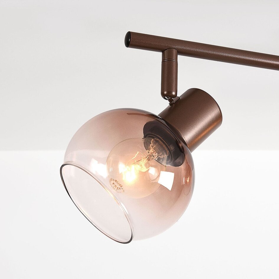 Regulowana lampa sufitowa Lorie 3 światła ze szkłem ombre - brązowa
