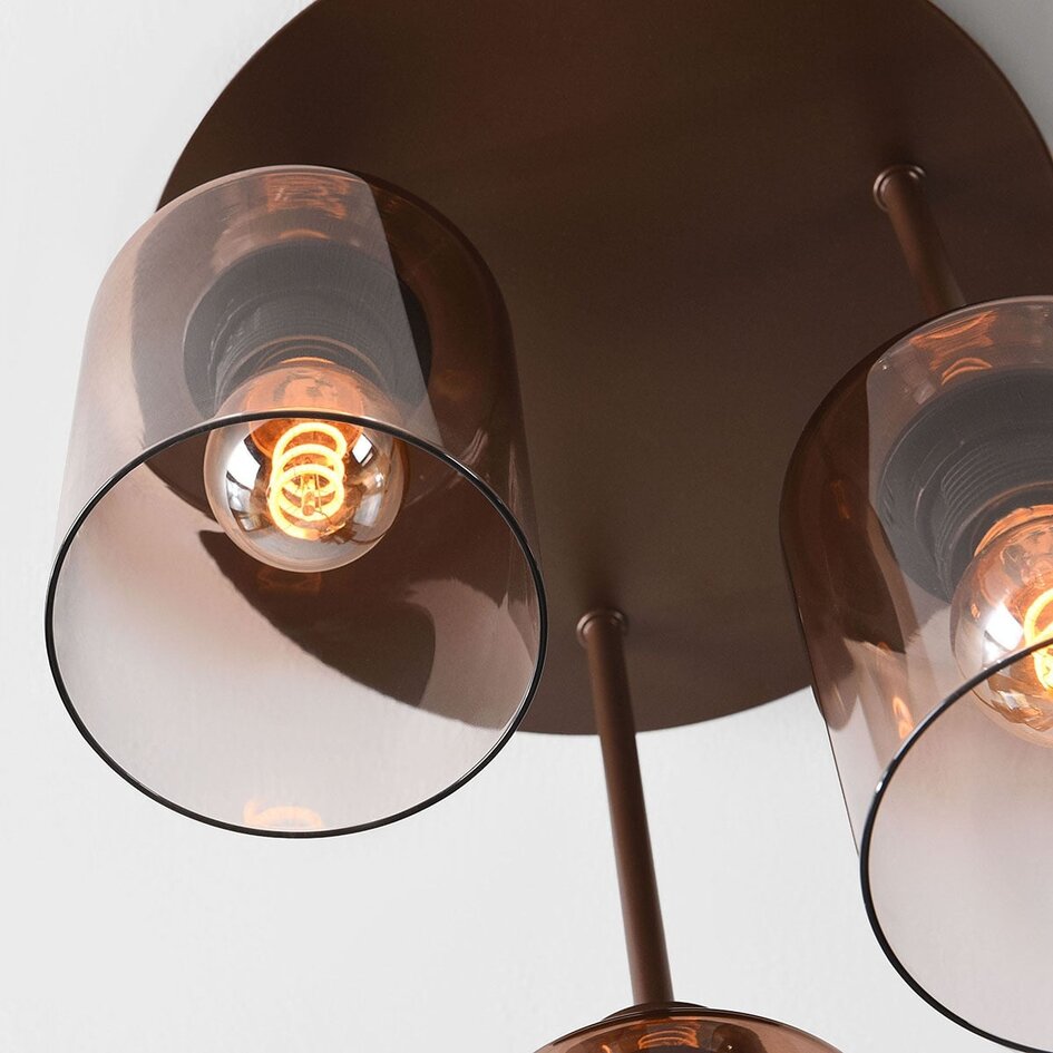 Lampa sufitowa Lire 3 światła ze szkłem ombre - brązowa