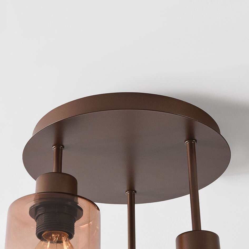 Lampa sufitowa Lire 3 światła ze szkłem ombre - brązowa