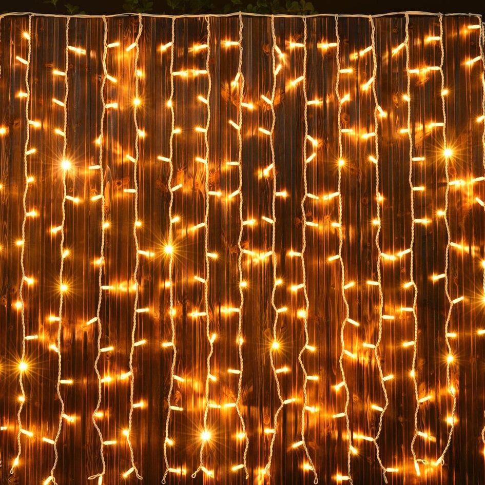 Kurtyna świetlna modułowa biała | od 2 metrów | 300 diod LED | 2200 K, bardzo ciepła biel | gumowa