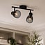 Lampa sufitowa Meshki – nowoczesna, dwupunktowa, czarna z siatkowym wykończeniem