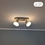 Beżowa lampa sufitowa Odelle z 2 regulowanymi kloszami z żebrowanego szkła