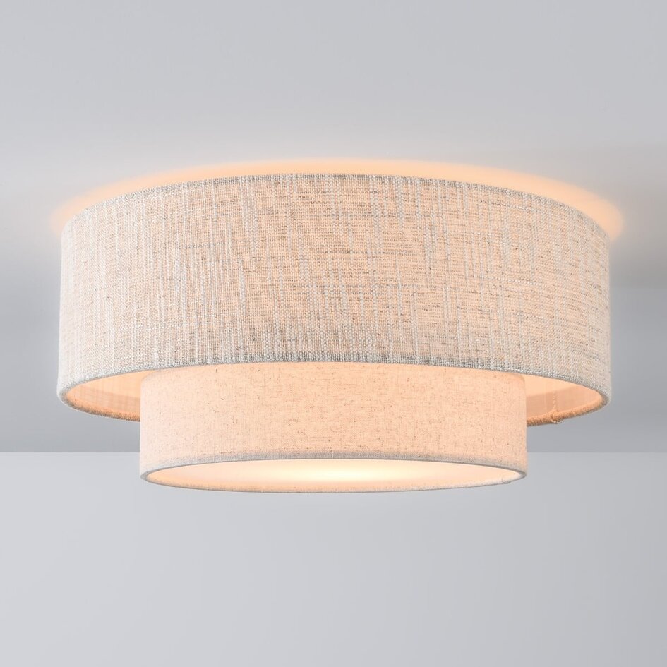 Lampa sufitowa Tango z warstwowym kloszem z tkaniny