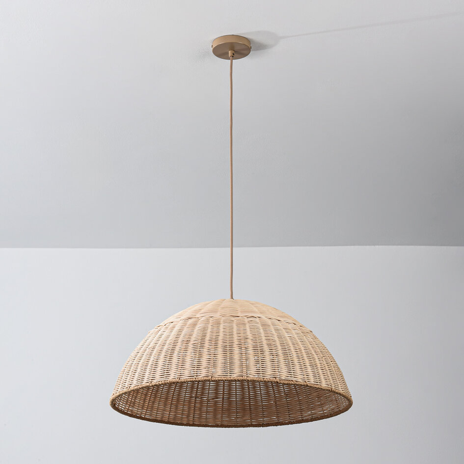 Lampa wisząca Norinda z plecionego rattanu - naturalna