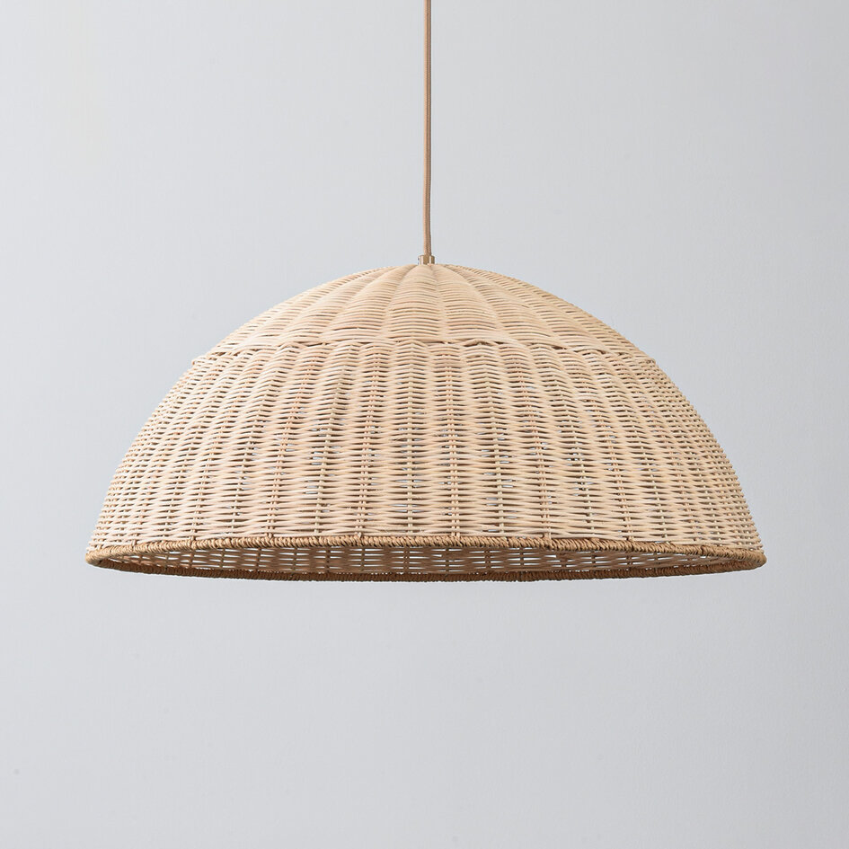 Lampa wisząca Norinda z plecionego rattanu - naturalna