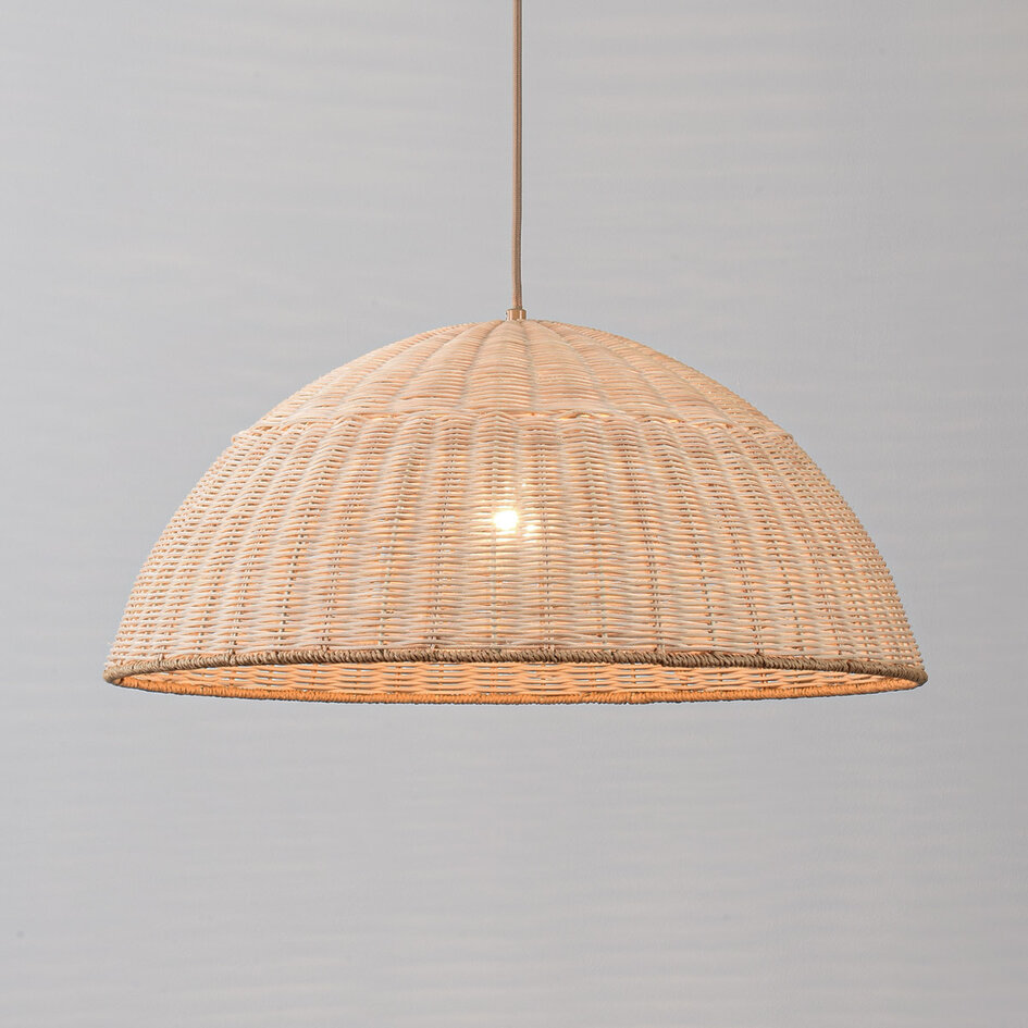 Lampa wisząca Norinda z plecionego rattanu - naturalna