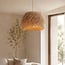 Lampa wisząca Katrien z fantazyjnym kloszem rattanowym - naturalna