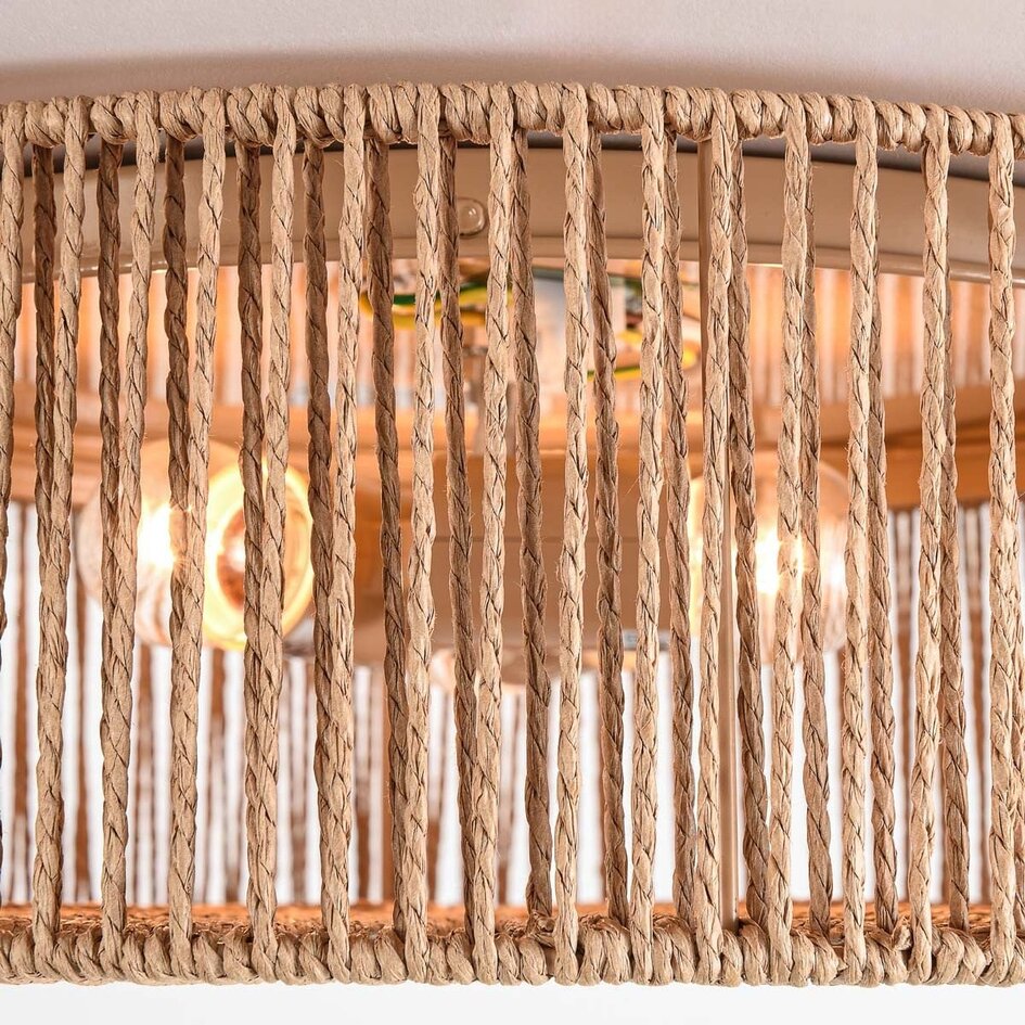 Lampa sufitowa Robian z kloszem z ręcznie plecionego sznura papierowego - naturalny