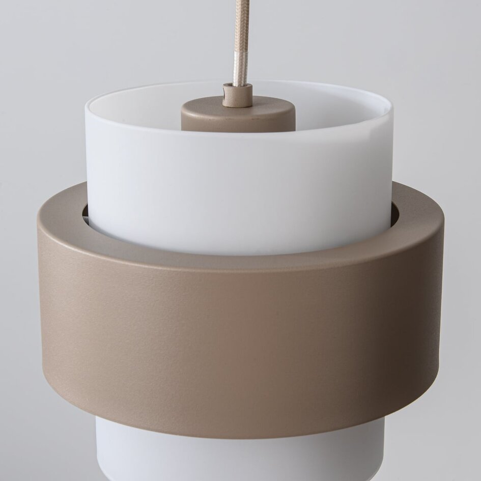 Lampa wisząca Klari beżowa z mlecznobiałym szkłem, 3 światła