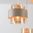 Lampa wisząca Kodi beżowa ze szkłem bursztynowym, 3 światła