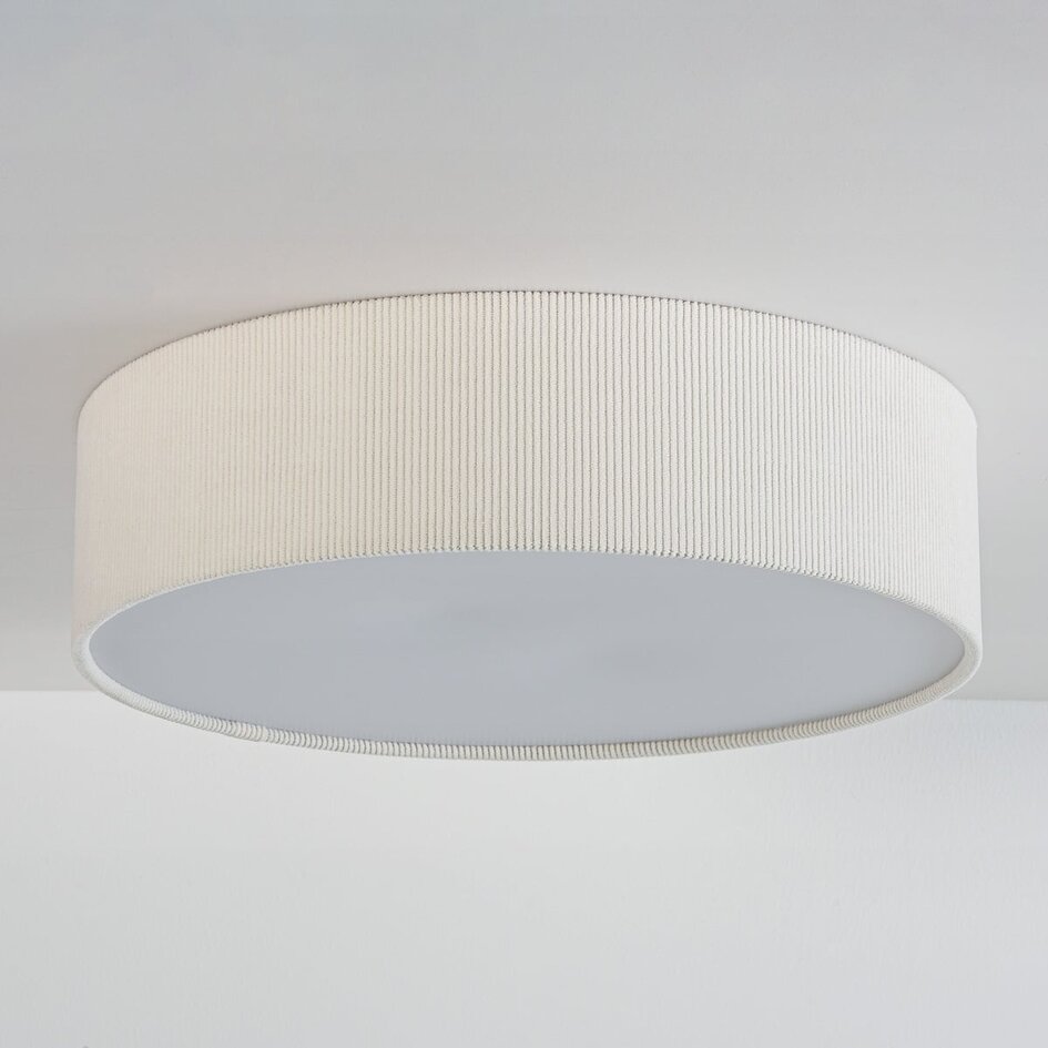 Lampa sufitowa Paulina z żebrowanym aksamitnym kloszem - beżowa