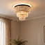 Lampa sufitowa 3 światła z bursztynowymi szklanymi kryształami - Kristel