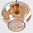 6-światło design lampa wisząca Trinidad czarny ze szkłem bursztynowym