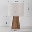 Lampa stołowa Ranpu Boho-chic brązowa z lnianym kloszem