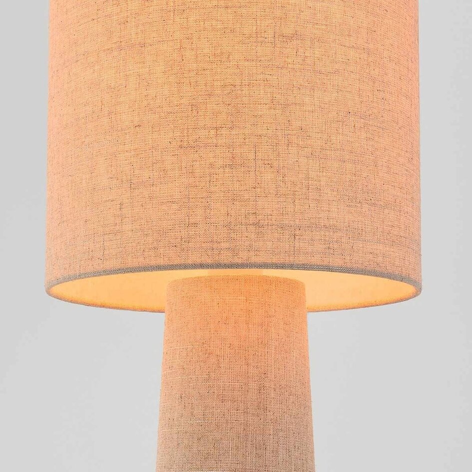 Lampa podłogowa Maude z plisowanym lnianym kloszem - beżowa - Kopia