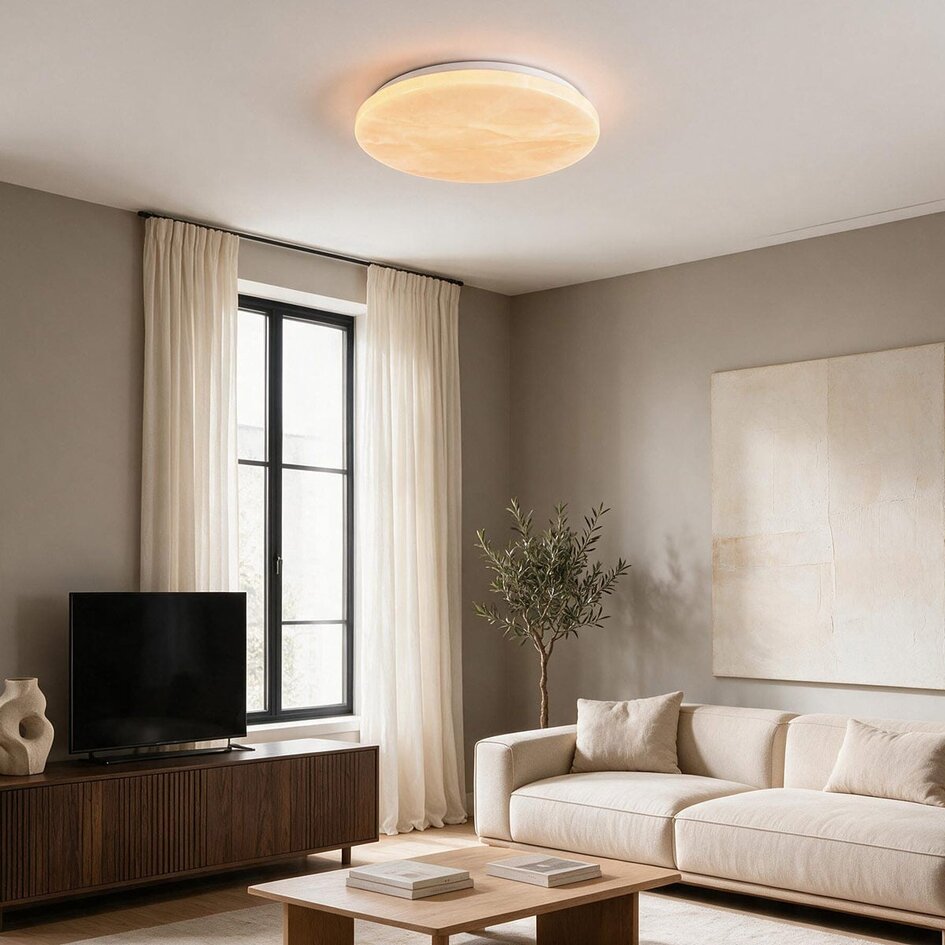 3-stopniowo ściemnialna lampa sufitowa LED Corinda o wyglądzie ciemnego marmuru - biała