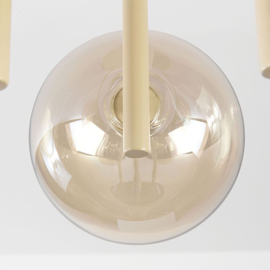 Lampa sufitowa Elora z 3 szklanymi kulami w kolorze koniaku - beżowa