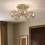 Lampa sufitowa Amora z 5 szklanymi kulami w kolorze koniakowym - beżowa