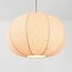 Lampa wisząca Stefia z dużym beżowym lnianym kloszem - szarobrązowa