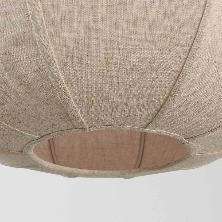 Lampa wisząca Stefia z dużym beżowym lnianym kloszem - szarobrązowa