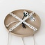 Hanglamp Orina met 3 geribbelde amber glazen kappen - beige