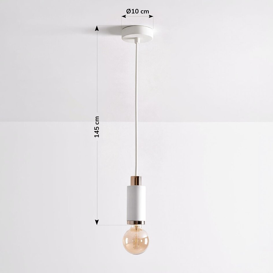 Design lampa wisząca biały beton z różowo-złotą dekoracją – Vienna