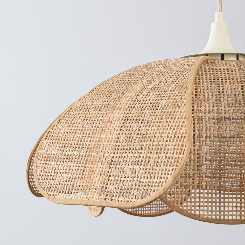 Lampa wisząca Falerie z rattanowym kloszem - naturalna