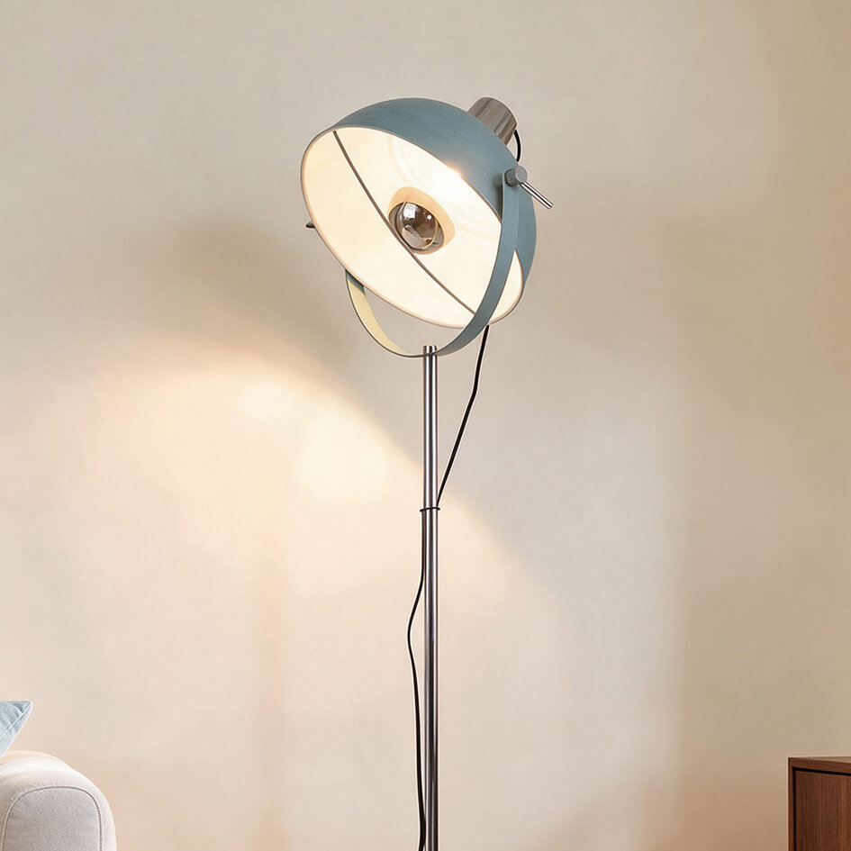 Lampa stojąca z uchylnym kloszem Lazos - niebieska