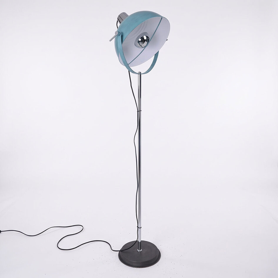 Lampa stojąca z uchylnym kloszem Lazos - niebieska