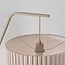 Lampa podłogowa Pedro – łukowa, z plisowanym kloszem, piaskowy beż