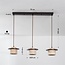 Lampa wisząca Travano – 3-punktowa, w stylu japandi, z trawertynu (kamienia naturalnego) i drewna