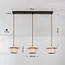 Lampa wisząca Travia – 3-punktowa, w stylu japandi, z trawertynu (kamienia naturalnego) i jasnego drewna