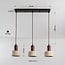 Lampa wisząca Muro – w stylu japandi, trzy klosze z trawertynu (kamienia naturalnego) z akcentami z drewna