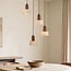 Lampa wisząca Muro – 4-punktowa, w stylu japandi, z trawertynu (kamienia naturalnego) i drewna