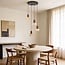 Lampa wisząca Muro – 4-punktowa, w stylu japandi, z trawertynu (kamienia naturalnego) i drewna