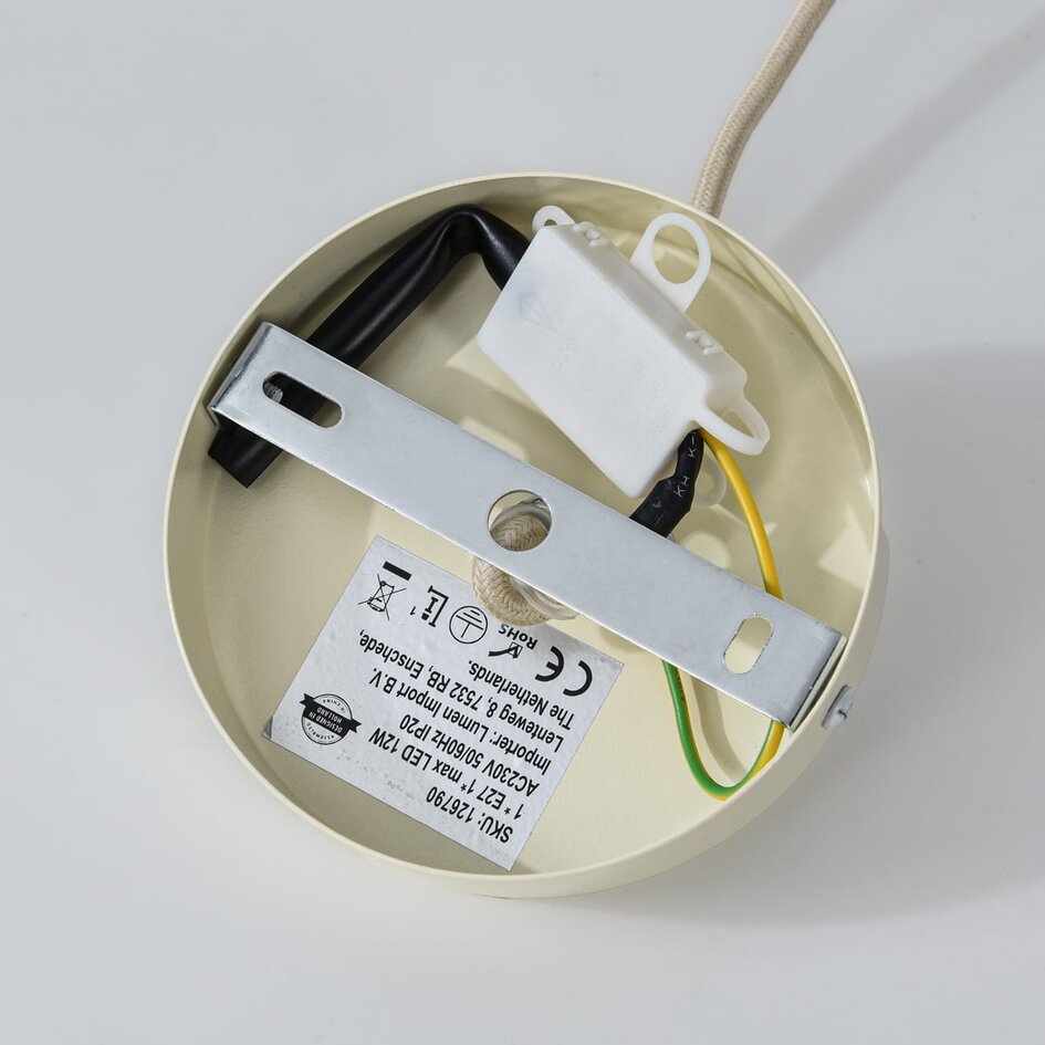 Lampa wisząca Vyra z drewnianym kloszem - naturalna